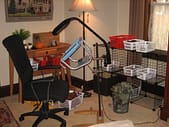 Setup for hooking a large rug