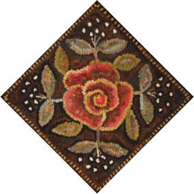 Rose Quilt Block rug hooking pattern