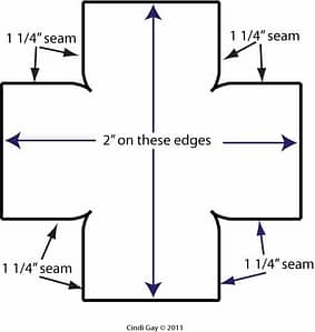 Rug hooked footstool seam allowances