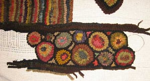Close up of circle border on room-sized rug