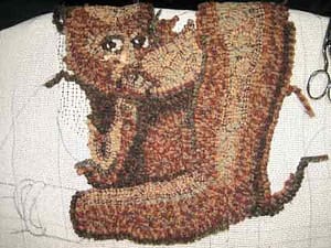 Rug hooking the mother's body