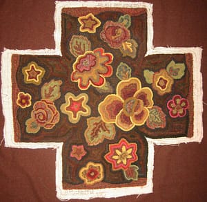 Square pocketful hooked by Gail Soileau