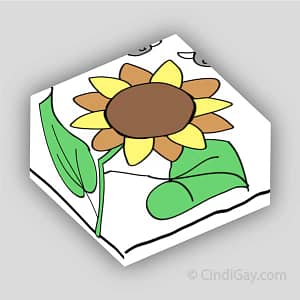 One Large Sunflower footstool rug hooking pattern designed by Cindi Gay