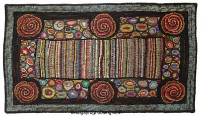 Hooked rug titled 
