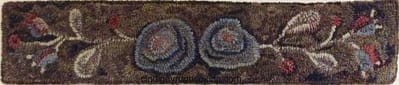 Minna's Roses stair riser rug hooking pattern by Cindi Gay