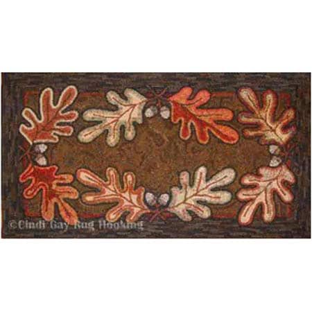 Rug hooking pattern, Oak and Acorns