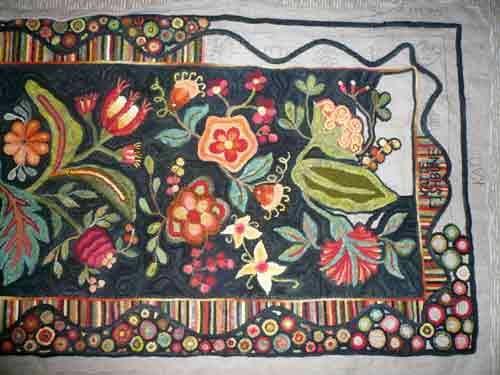 #301 Antique Floral Runner hooked by Katie Fishbune