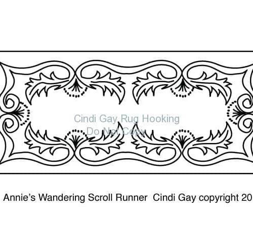 Annie's Wandering Scroll Runner Rug hooking pattern