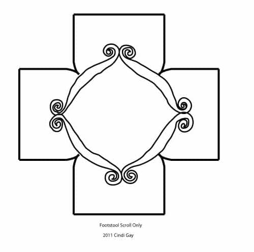 Rug hooking pattern for footstool Scroll only