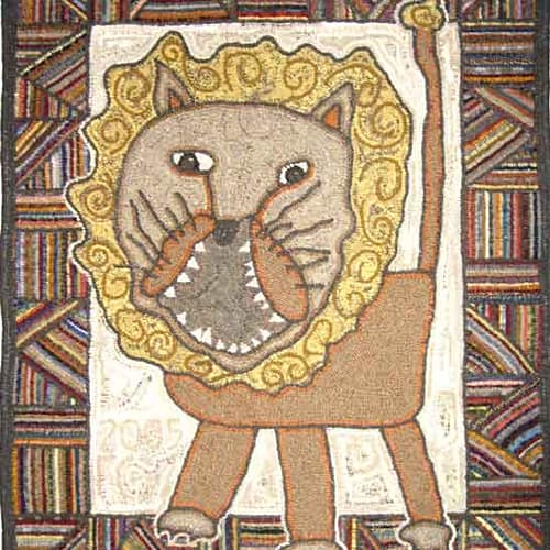 Jacob's Lion hooked rug
