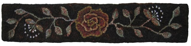 Kentucky Rose Queen rug hooking pattern for stair riser