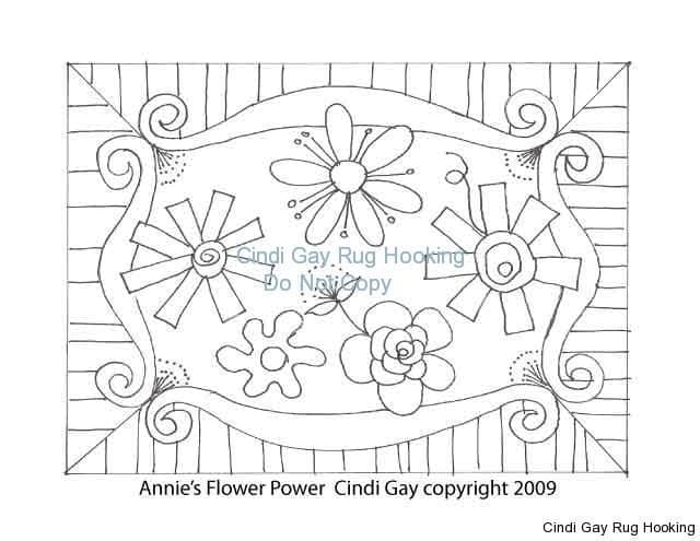 Annie's Flower Power Rug hooking pattern