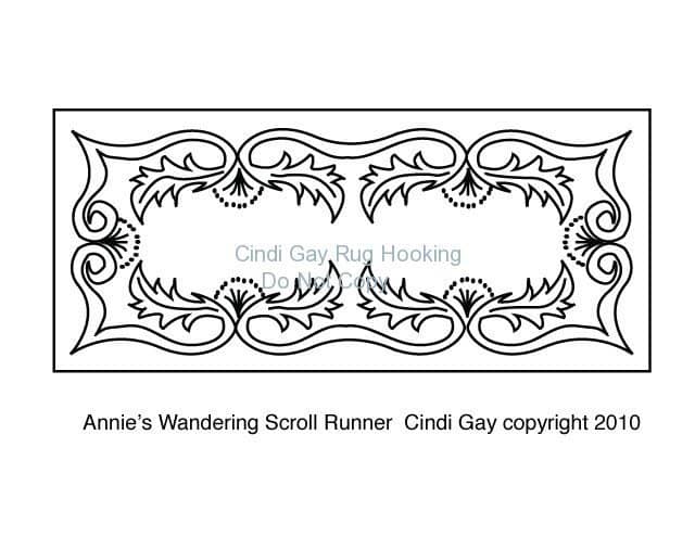 Annie's Wandering Scroll Runner Rug hooking pattern