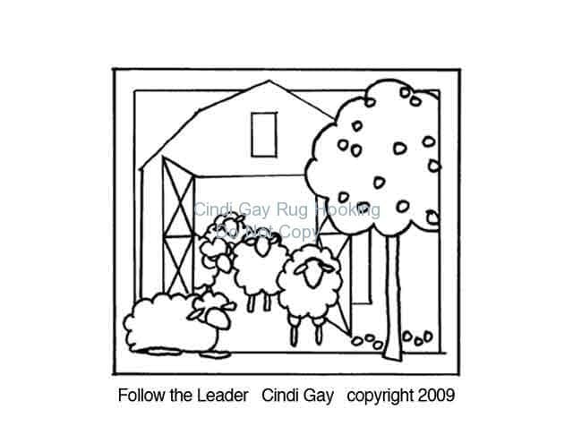 Follow the Leader Rug hooking pattern
