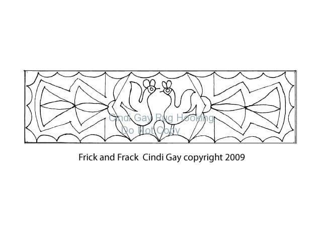 Frick and Frack Rug hooking pattern