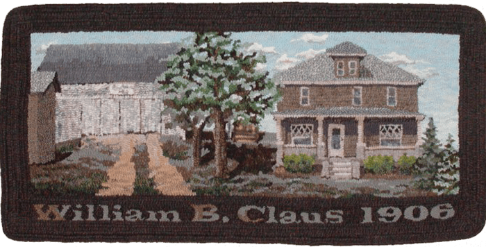 Claus Homestead rug hooked mat