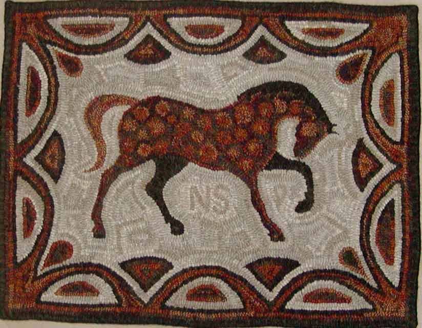 Horse (Nick) hooked rug