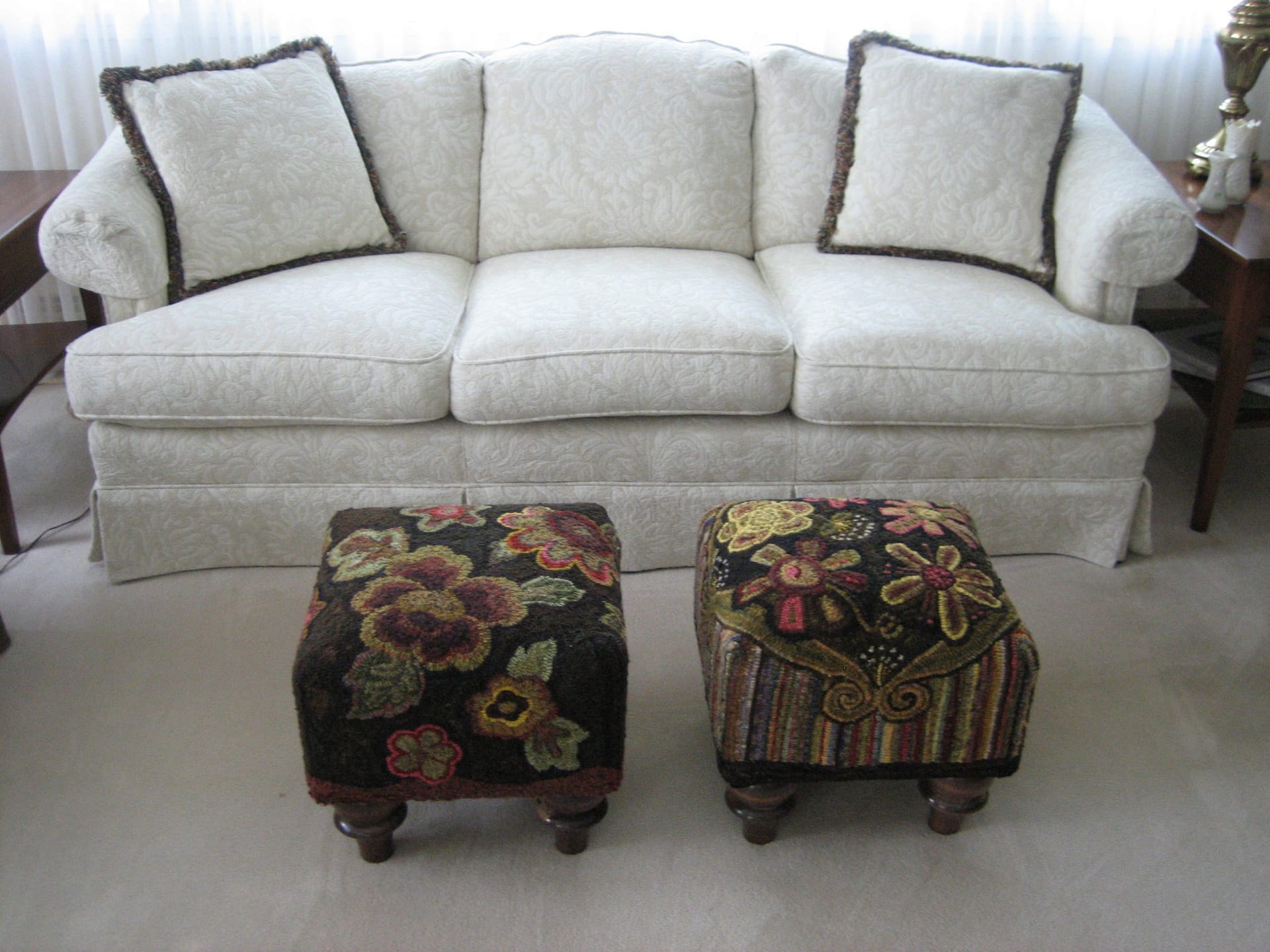 The footstool rug hooking patterns are ready to order! • Cindi Gay Rug